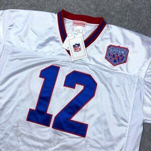 VTG Buffalo Bills Jersey Men 54 White Jim Kelly Mitchell Ness Super Bowl NFL NEW
